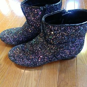 Art Class Glitter Ankle Boots